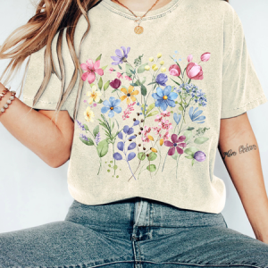 Women's Wildflowers Vintage Distressed Shirt, T-shirts, Lilicloth.com