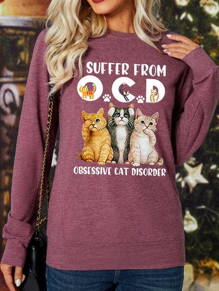 I Suffer From Ocd Obsessive Cat Disorder Women's Sweatshirt, Hoodies&Sweatshirts, Lilicloth.com