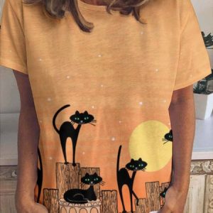 Women's Sunset Funny Casual Short Sleeve Top, T-shirts, Lilicloth.com