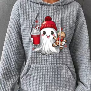 Cute Ghost Christmas Simple Loose Hoodie, Hoodies&Sweatshirts, Lilicloth.com