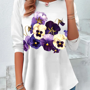 Purple flower Alzheimer's Awareness Long sleeve Shirt, Long sleeves, Lilicloth.com