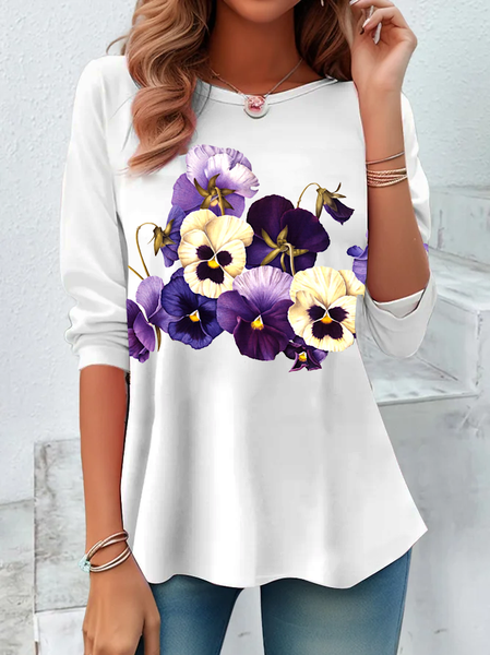 Purple flower Alzheimer's Awareness Long sleeve Shirt, Long sleeves, Lilicloth.com
