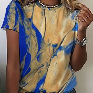 Lilicloth X Paula Fluid Paint Abstract Art Women's T-Shirt, T-shirts, Lilicloth.com