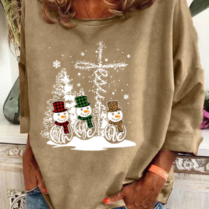Christmas Print Casual Sweatshirt, Hoodies&Sweatshirts, Lilicloth.com