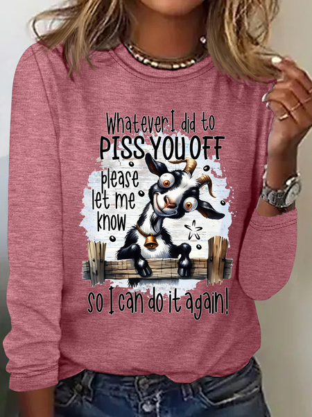 Whatever I Did To Piss You Off Funny Quote Casual Long Sleeve Shirt, Long sleeves, Lilicloth.com