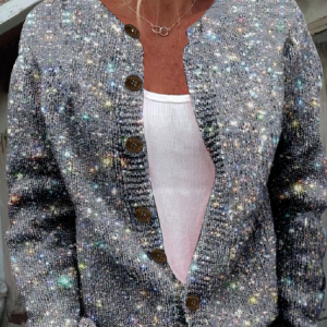 Casual Crew Neck Cardigan, Cardigans, Lilicloth.com
