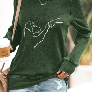 Dog Fist Bump Casual Sweatshirt, Hoodies&Sweatshirts, Lilicloth.com