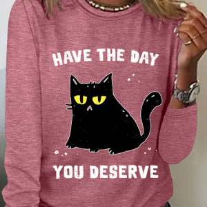Karma Kitten Casual Long Sleeve Shirt, Long sleeves, Lilicloth.com