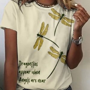 Casual Animal Crew Neck Short Sleeve T-shirt, T-shirts, color:Khaki|size:4XL, catalog Noracora shop