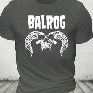 Fantasy Ring Movie Balrog Cotton T-Shirt, T-shirts, Lilicloth.com
