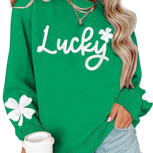 Four-leaf Clover St. Patrick's Day Sweatshirt, Hoodies&Sweatshirts, Lilicloth.com
