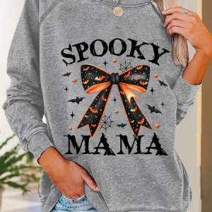 Spooky Mama Halloween Casual Sweatshirt, Hoodies&Sweatshirts, Lilicloth.com