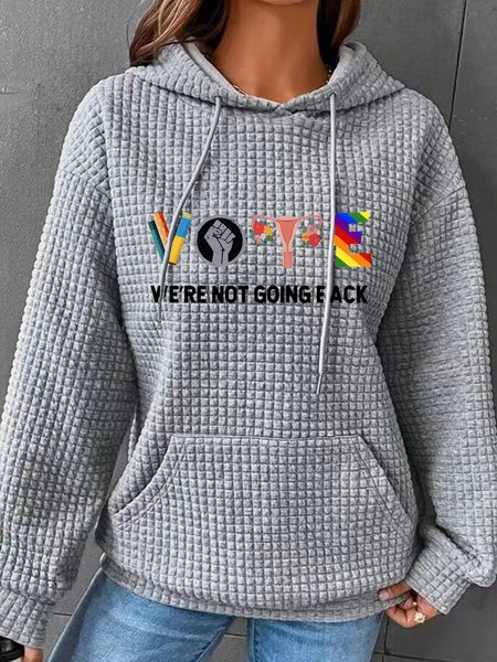 We Are Not Going Back Simple Loose Hoodie, Hoodies&Sweatshirts, Lilicloth.com