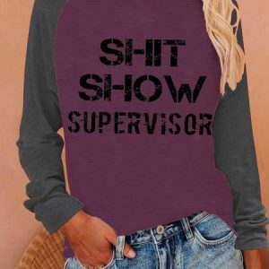 Shitshow Letter Tops, Hoodies&Sweatshirts, Lilicloth.com
