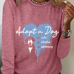 Cute But Slobbery Casual Long Sleeve Shirt, Long sleeves, Lilicloth.com