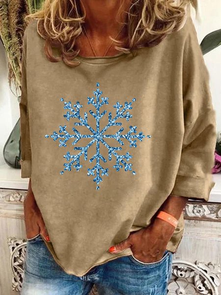 Winter Snowflake Casual Sweatshirt, Hoodies&Sweatshirts, Lilicloth.com