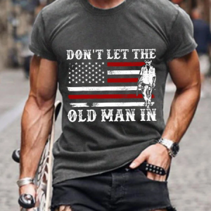 Men's Don't Let The Old Man In Crew Neck Cotton Casual T-Shirt, T-shirts, Lilicloth.com