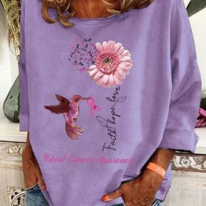 Breast Cancer Awareness Casual Sweatshirt, Hoodies&Sweatshirts, Lilicloth.com