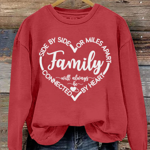 Family Will Always Be Connected By Heart Casual Sweatshirt, Hoodies&Sweatshirts, Lilicloth.com