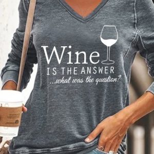 Wine Is The Answer Women's Sweatshirts, Hoodies&Sweatshirts, Lilicloth.com
