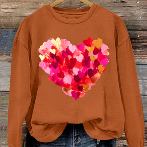 Valentine Day Heart Casual Sweatshirt, Hoodies&Sweatshirts, Lilicloth.com