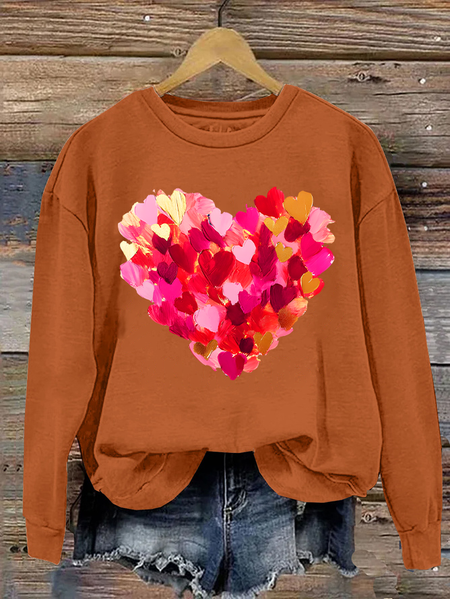 Valentine Day Heart Casual Sweatshirt, Hoodies&Sweatshirts, Lilicloth.com