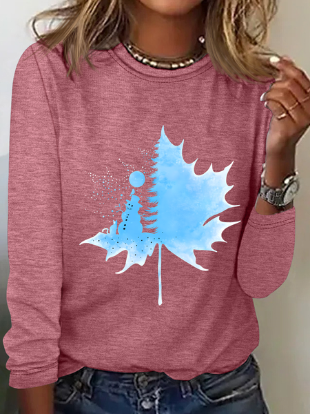 Winter Wonderland Casual Long Sleeve Shirt, Long sleeves, Lilicloth.com