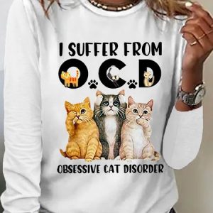 I Suffer From Ocd Obsessive Cat Disorder Women's Long Sleeve T-Shirt, Long sleeves, Lilicloth.com