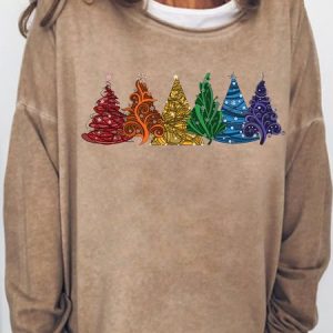 Women's Christmas Tree Casual Sweatshirt, Hoodies&Sweatshirts, Lilicloth.com