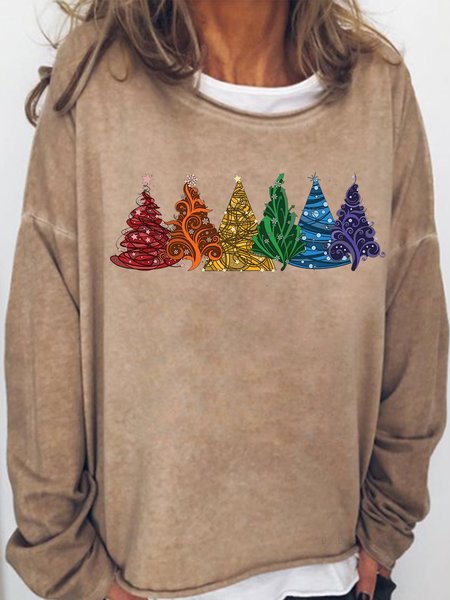 Women's Christmas Tree Casual Sweatshirt, Hoodies&Sweatshirts, Lilicloth.com