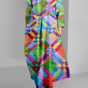 Women Plaid Crew Neck Long Sleeve Comfy Vintage Maxi Dress, Dresses, color:As Picture|size:5XL, catalog Noracora shop