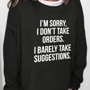 Funny text print round neck long-sleeved Sweatshirts, Hoodies&Sweatshirts, Lilicloth.com