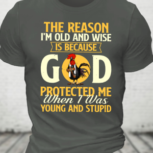The Reason I'm Old And Wise God Cotton T-Shirt, T-shirts, Lilicloth.com