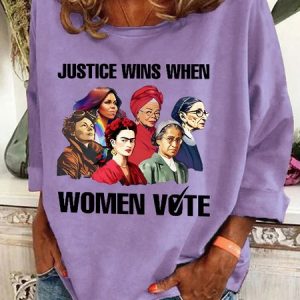Justice Wins When Women Vote Casual Sweatshirt, Hoodies&Sweatshirts, Lilicloth.com