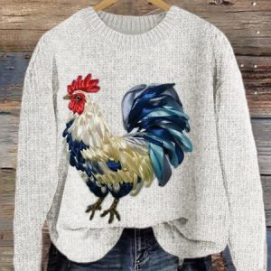 Maple Leaf Simple Knitted Sweater, Sweaters, Lilicloth.com
