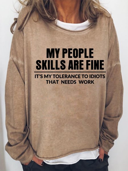 My People Skills Are Fine Letter Sweatshirts, Hoodies&Sweatshirts, Lilicloth.com