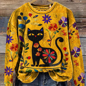 Cat Chorus Art Print Casual Sweatshirt, Hoodies&Sweatshirts, Lilicloth.com