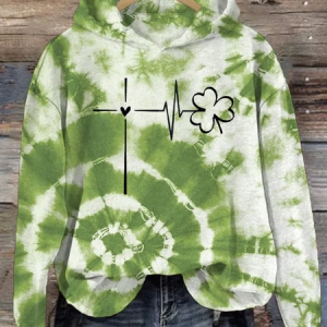 Women's Shamrock Spring/Fall Printing Long Sleeve Casual Daily Hoodie, JustFashionNow Sweatshirts & Hoodies, color:Green|size:5XL