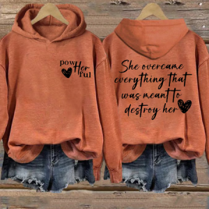 Women's She Overcame Everything That Was Meant To Destroy Her Printed Sweatshirt, Hoodies&Sweatshirts, Lilicloth.com
