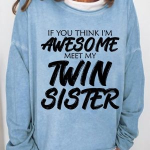 Lilicloth X Abu Awesome Twin Sister Gift Womens Sweatshirt, Hoodies&Sweatshirts, Lilicloth.com