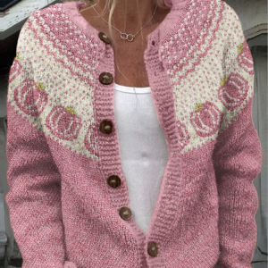 Maple Leaf Loose Casual Sweater, Cardigans, Lilicloth.com