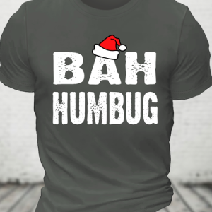 Bah! Humbug Spirit Christmas Cotton T-Shirt, T-shirts, Lilicloth.com