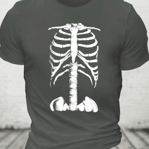 Skeleton Rib Cage Cotton T-Shirt, T-shirts, Lilicloth.com