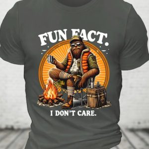 Bigfoot Fun Fact I Dont Care Cotton T-shirt, T-shirts, Lilicloth.com