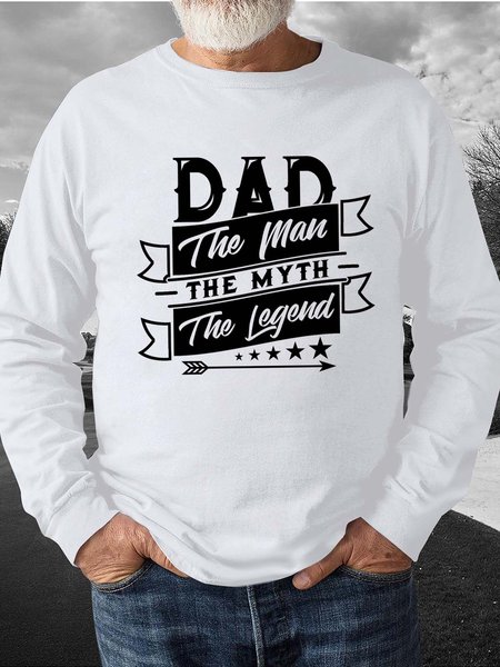 Men Star Dad Father Letters Casual Sweatshirt, Hoodies&Sweatshirts, Lilicloth.com