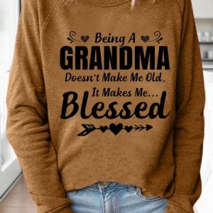Women Being A Grandma Doesn't Make Me Old It Makes Me Blessed Sweatshirt, Hoodies&Sweatshirts, Lilicloth.com