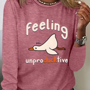 Feeling Unproducktive Casual Long Sleeve Shirt, Long sleeves, Lilicloth.com