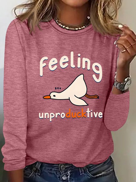 Feeling Unproducktive Casual Long Sleeve Shirt, Long sleeves, Lilicloth.com