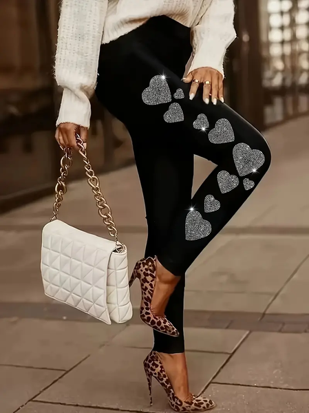 Women's Love Valentine's Day Casual Leggings, Leggings, Lilicloth.com - Image 2