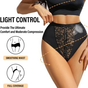 High Waist Shapewear Panties Sheer Mesh Bow Tie Sexy Thong Body Shaper, women Shapewear, ChicMe catalog